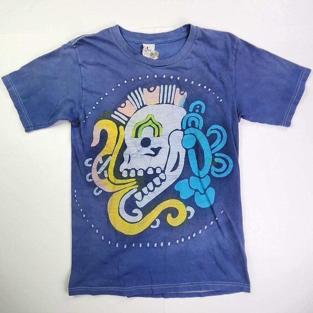Yazbek Men's Blue and Navy T-shirt